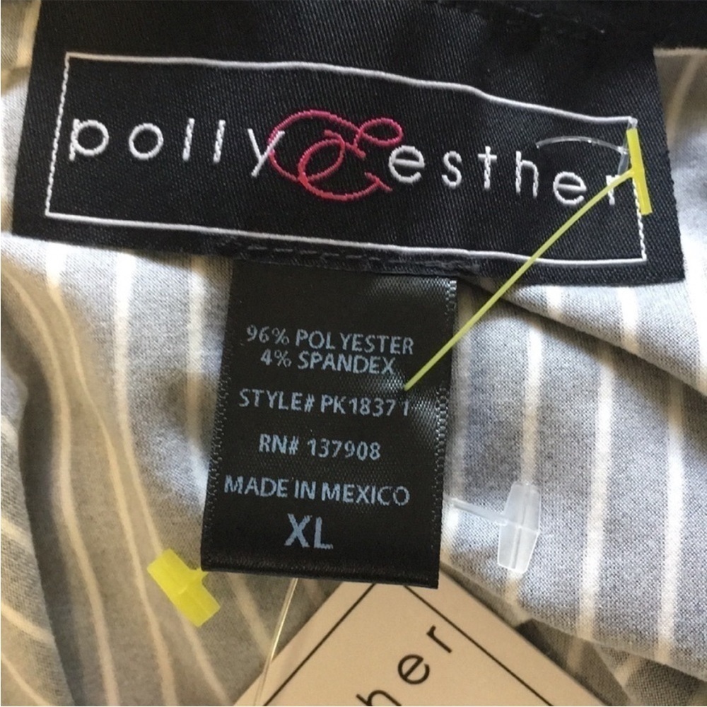 🆕 POLLY & Ester Striped Crop Top with Bell Sleeves XL Junior - Picture 6 of 6